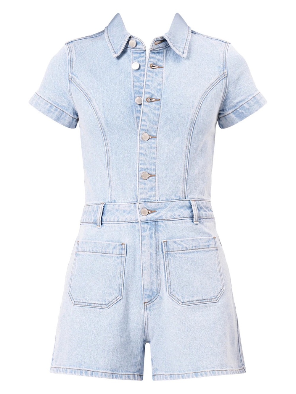 Rolla’s Sailor Romper in Luna Light Blue Vintage Denim Size Medium - Picture 4 of 14